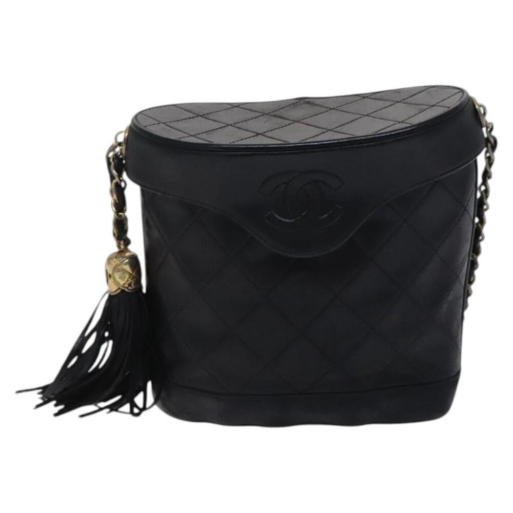 Chanel Matelasse Lambskin Chain Shoulder Bag Black